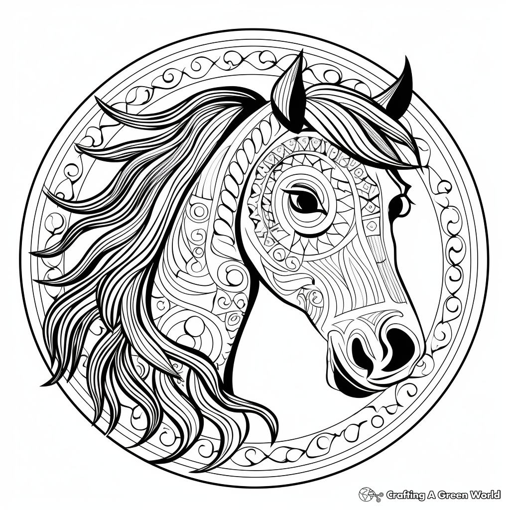 Horse mandala coloring pages
