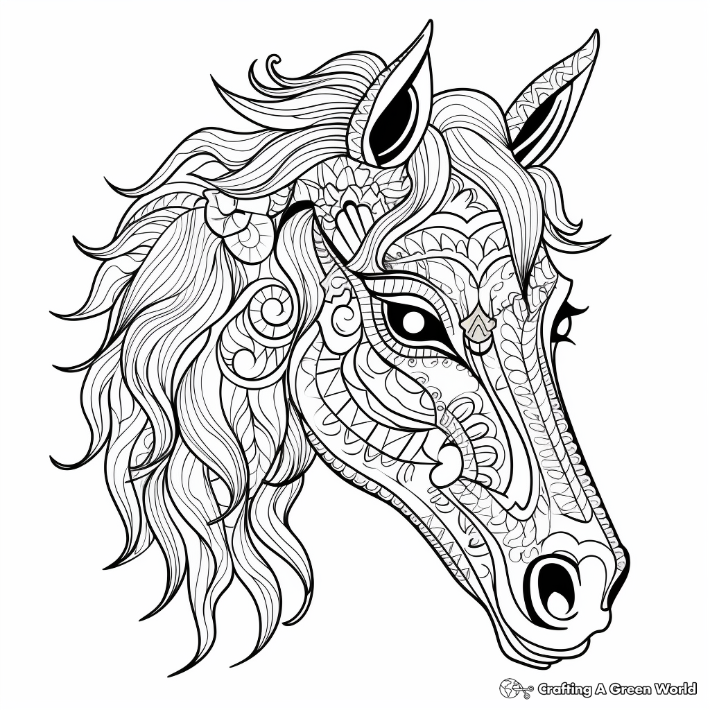 Horse mandala coloring pages