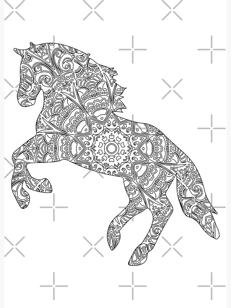 Mandala horse art board print for sale by rosaliartbook
