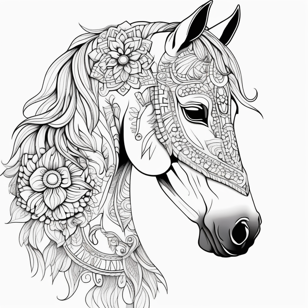 Beautiful horse coloring page