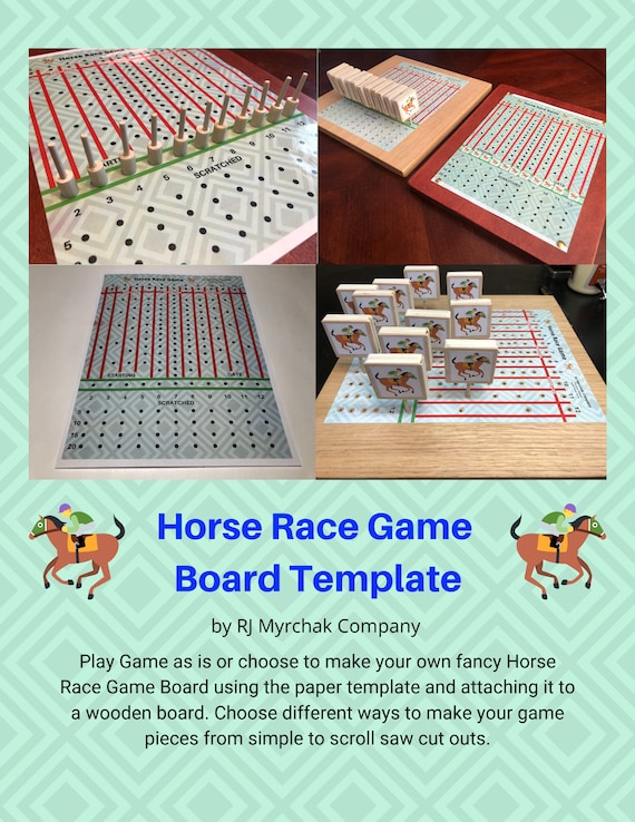 Horse race board game template