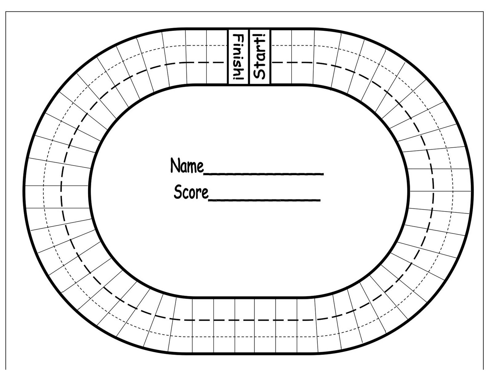 Printable template horse race track