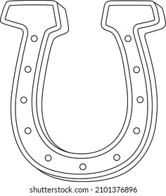 Horseshoe coloring page kids stock vector royalty free