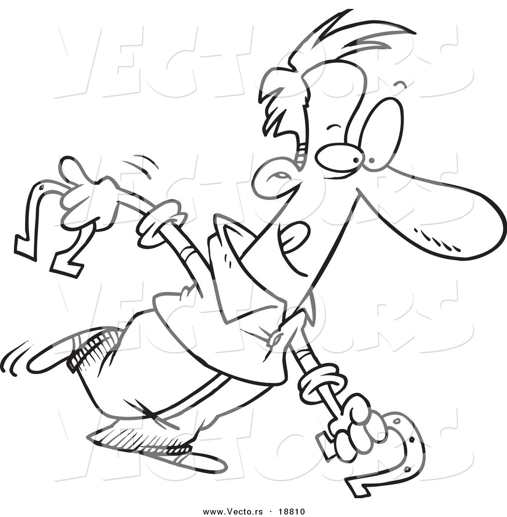 R of a cartoon man playing hoeshoes
