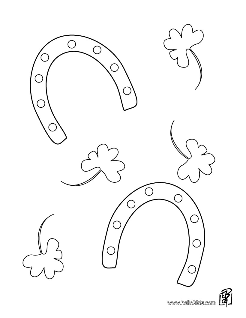 Lucky horseshoe coloring pages