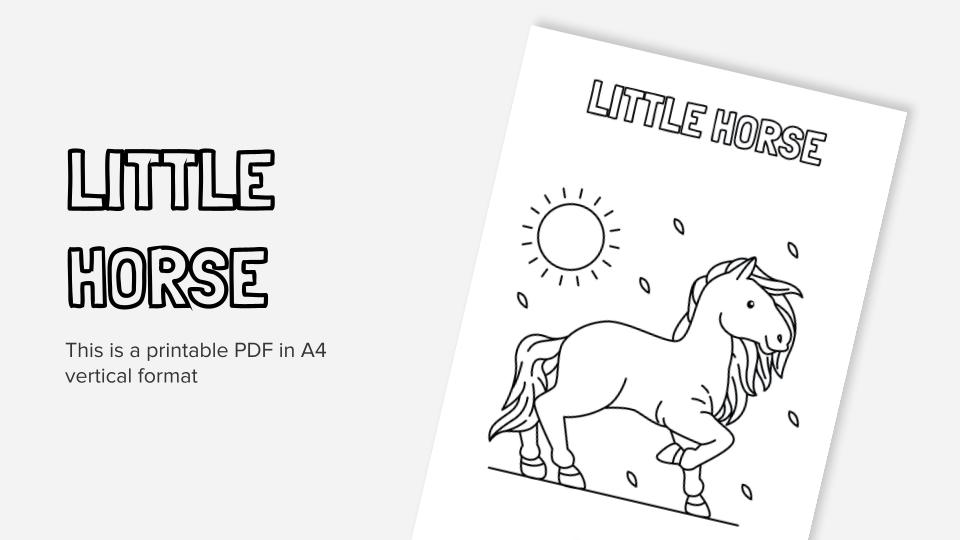 Little horse printable coloring worksheet
