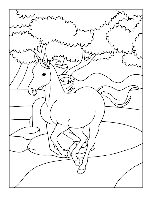 Premium vector printable horse coloring pages for kids