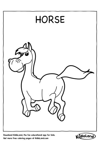 Download free horse coloring page and educational activity worksheets for kids