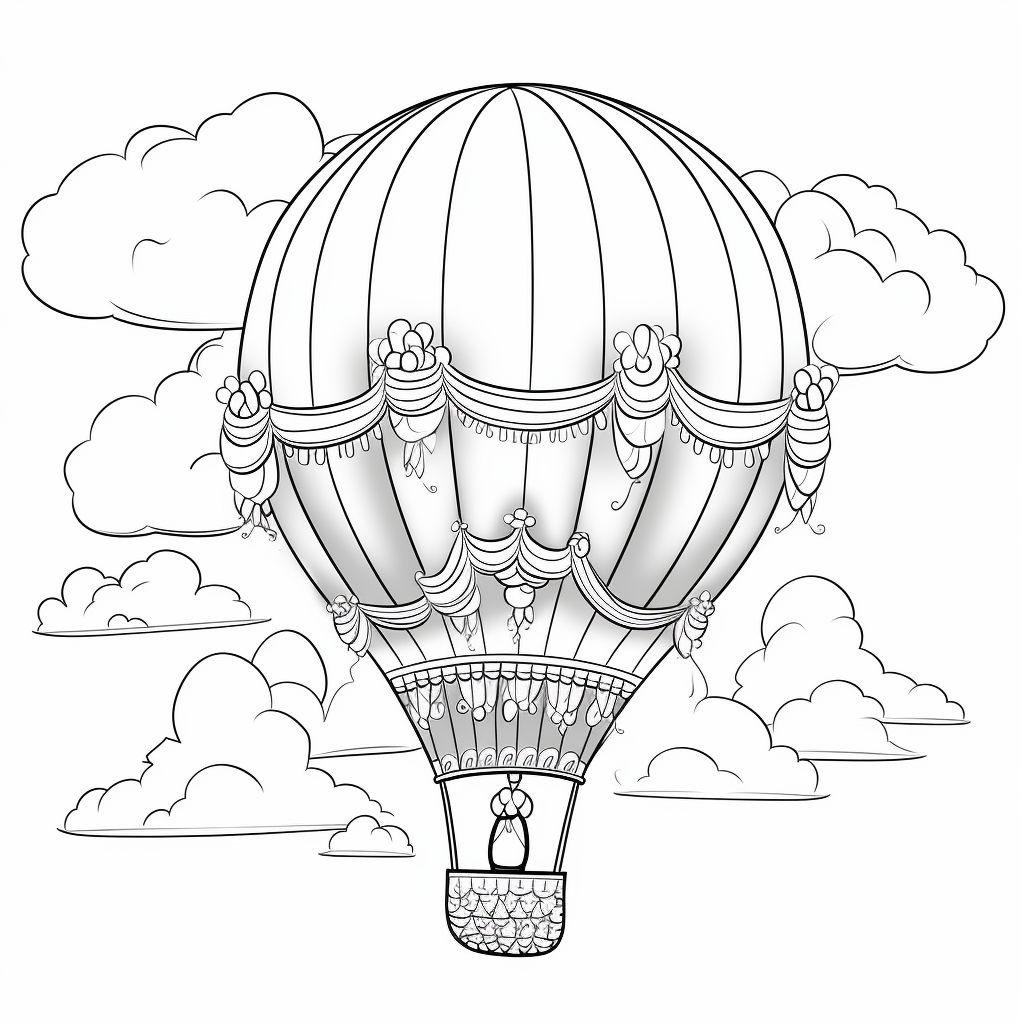 Hot air balloon coloring pages