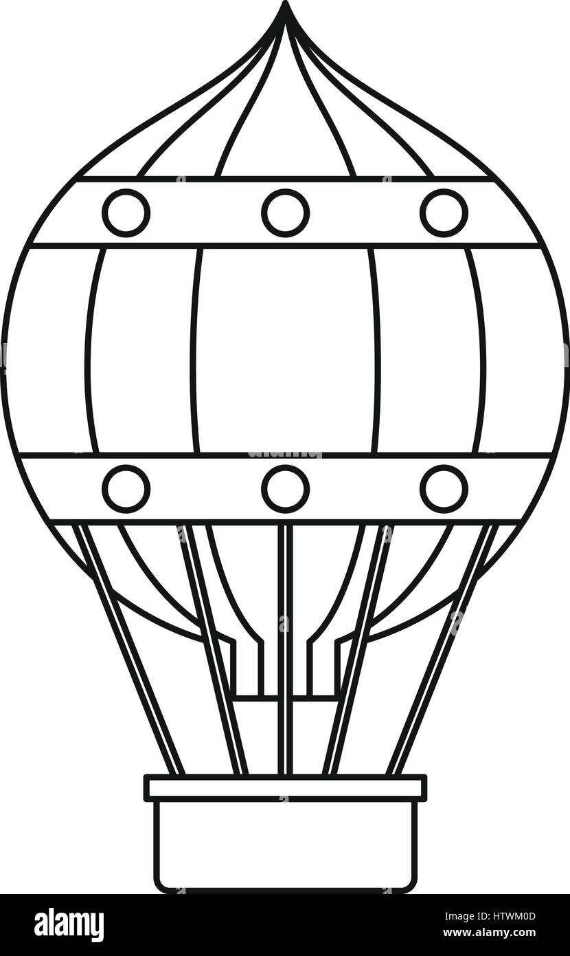 Hot air balloon with gondola basket icon stock vector image art