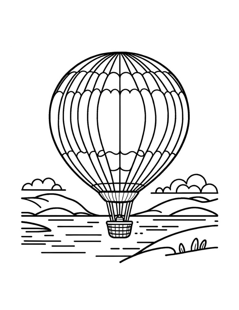 Free printable hot air balloon coloring pages