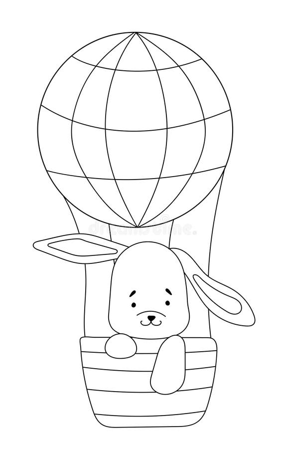 Hot air balloon coloring page stock illustrations â hot air balloon coloring page stock illustrations vectors clipart