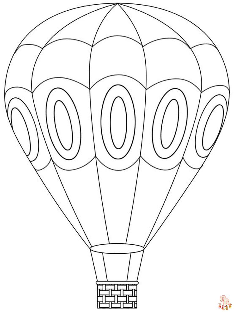 Hot air balloon coloring pages for kids