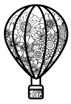 Spring activity summer fall hot air balloons coloring pages art sub plans
