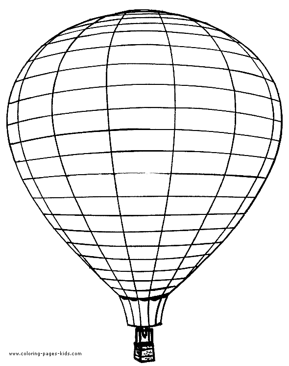 Hot air balloon color pages