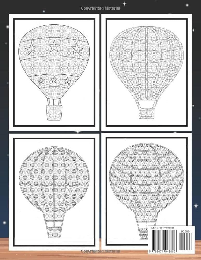 Hot air balloons coloring book for adult hot air balloon book for easy and beautifully designed adult rest rahaman tarek books