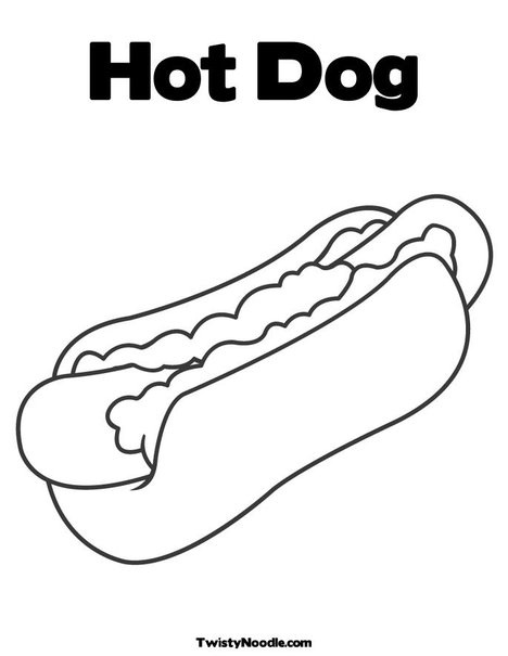H for hot dog dog coloring page hot dogs food coloring pages