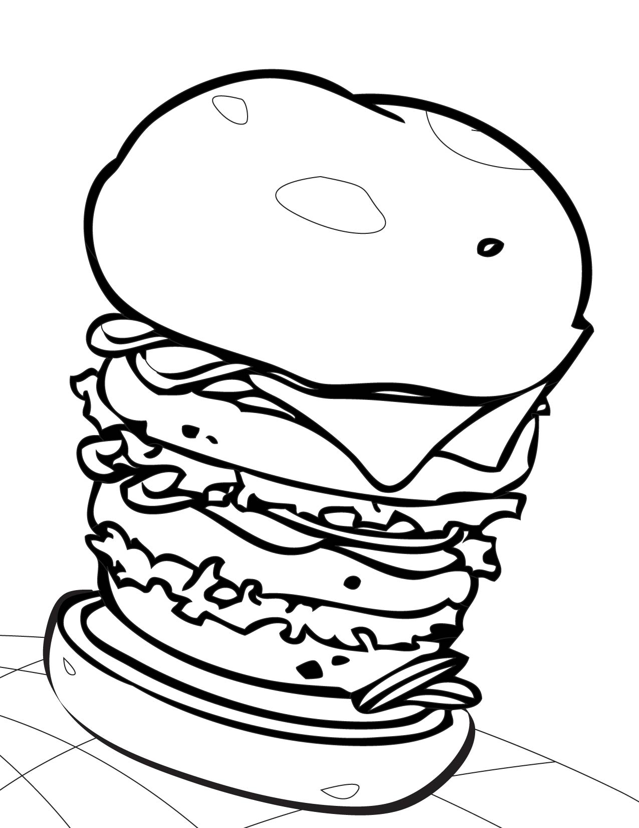 Hamburger coloring pages