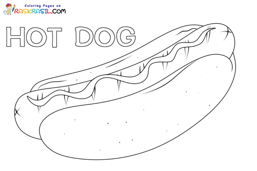 Hot dog coloring pages