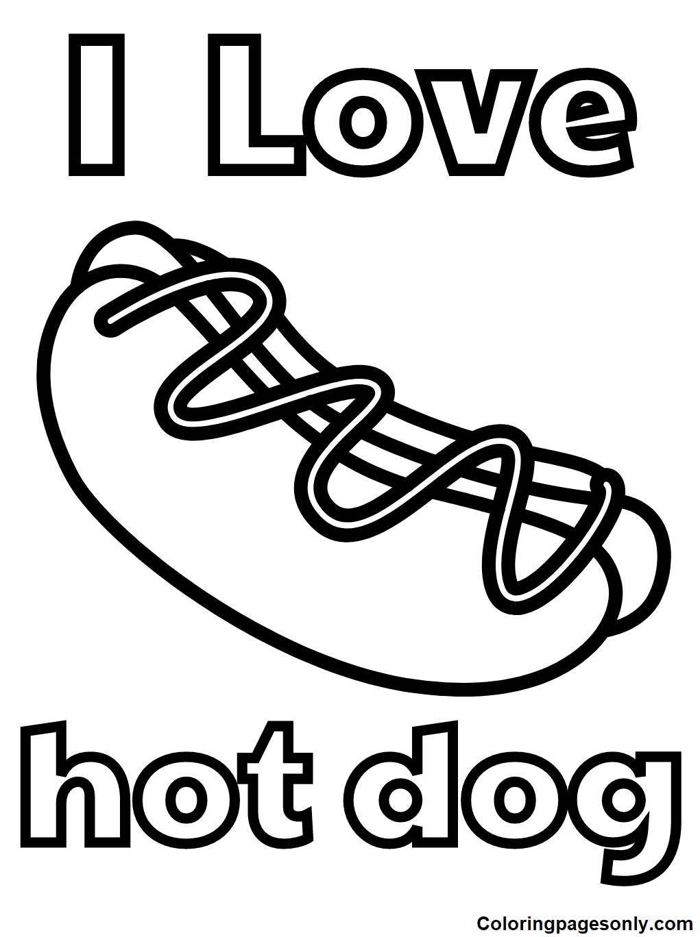 Hot dog coloring pages printable for free download
