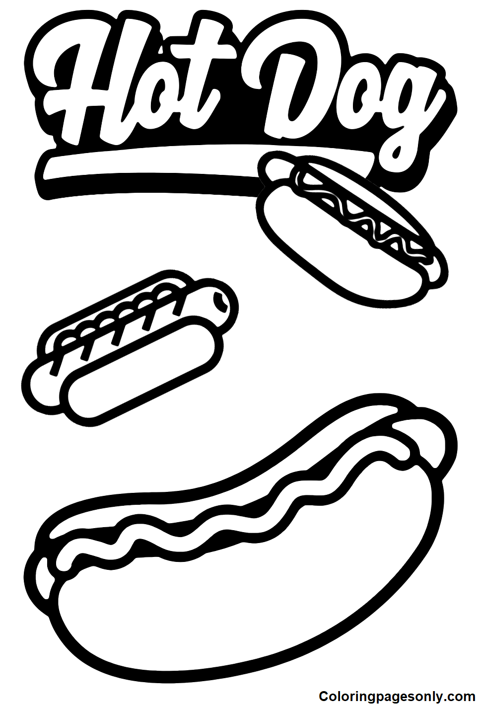 Hot dog coloring pages printable for free download