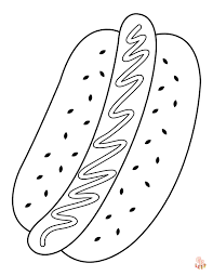 Hot dog coloring pages printable free and easy to color