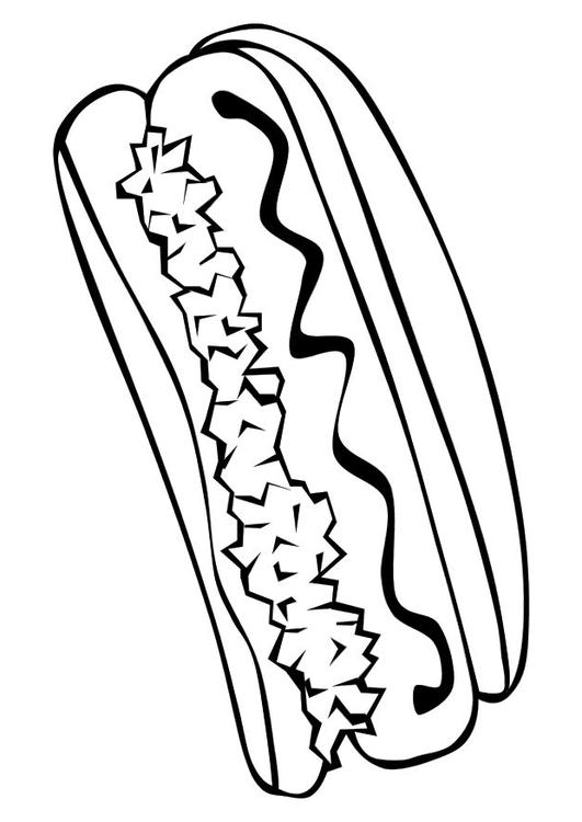 Coloring page hot dog