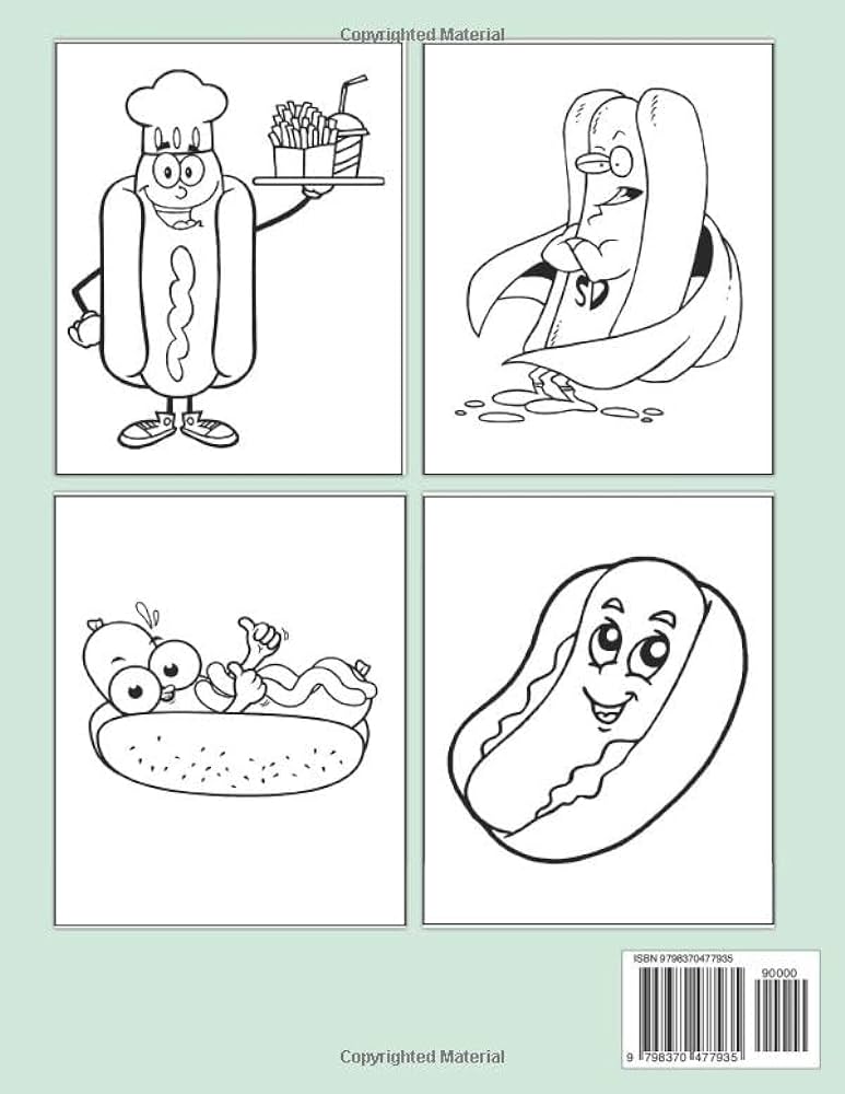 Funny hot dog coloring book awesome coloring pages of conscious food for all ages to have fun ideal gift for special occasions by joy rainbow