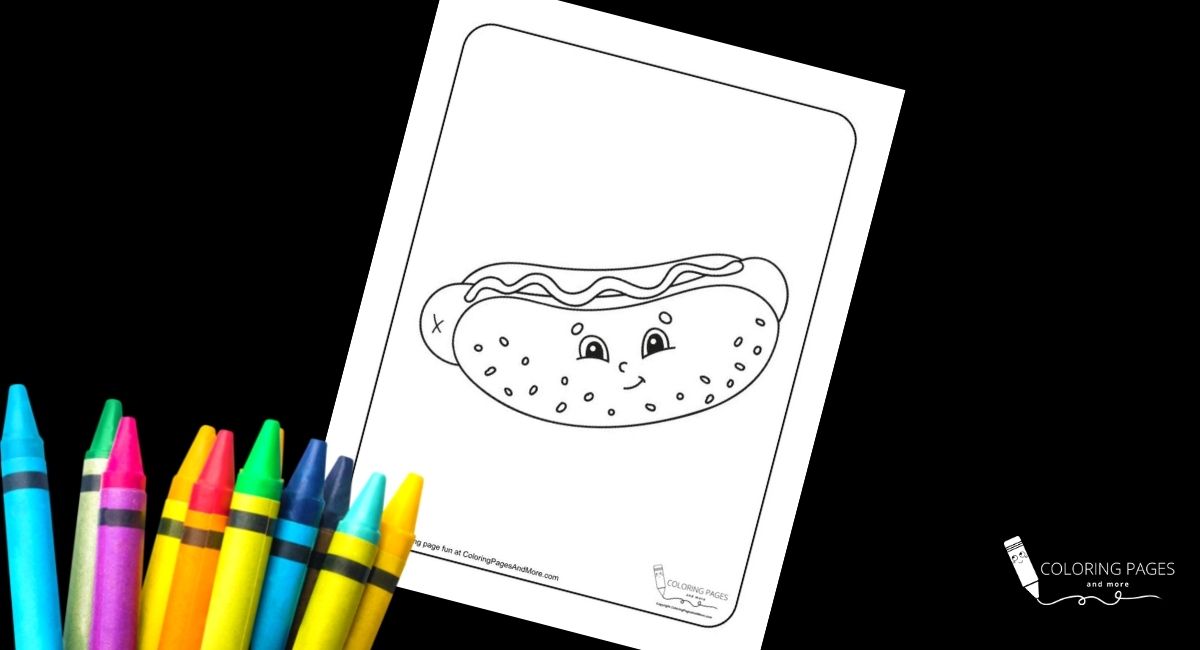 Free hot dog coloring page for adults and kids