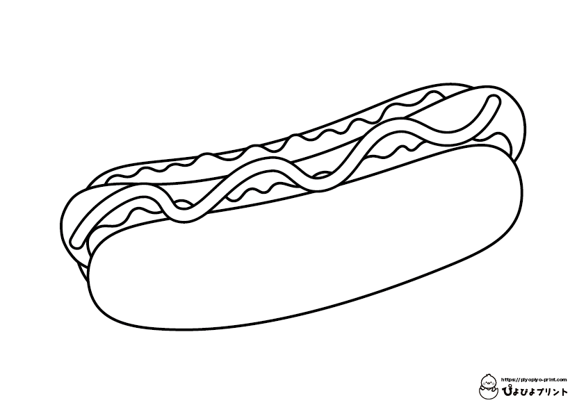 Hot dogãfood coloring pageã ããããããªãã