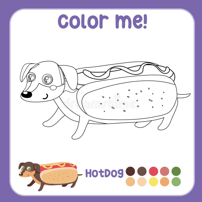 Hotdog coloring stock illustrations â hotdog coloring stock illustrations vectors clipart