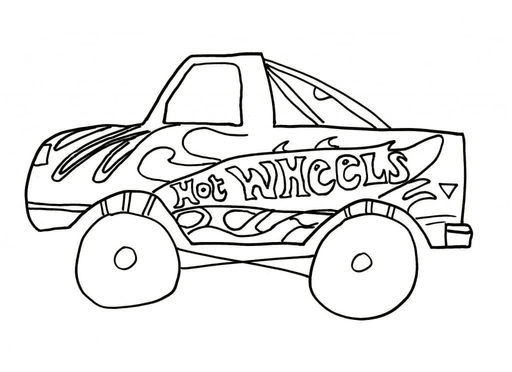Cute hot wheels coloring page
