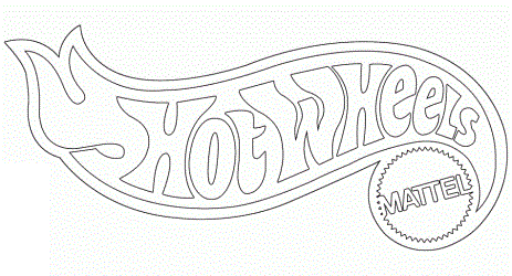 Logo hot wheels of mattel corporation coloring page