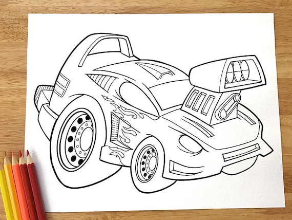 Awesome cool car coloring page downloadable pdf file