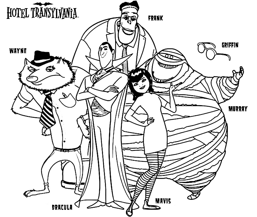Hotel transylvania coloring pages printable for free download