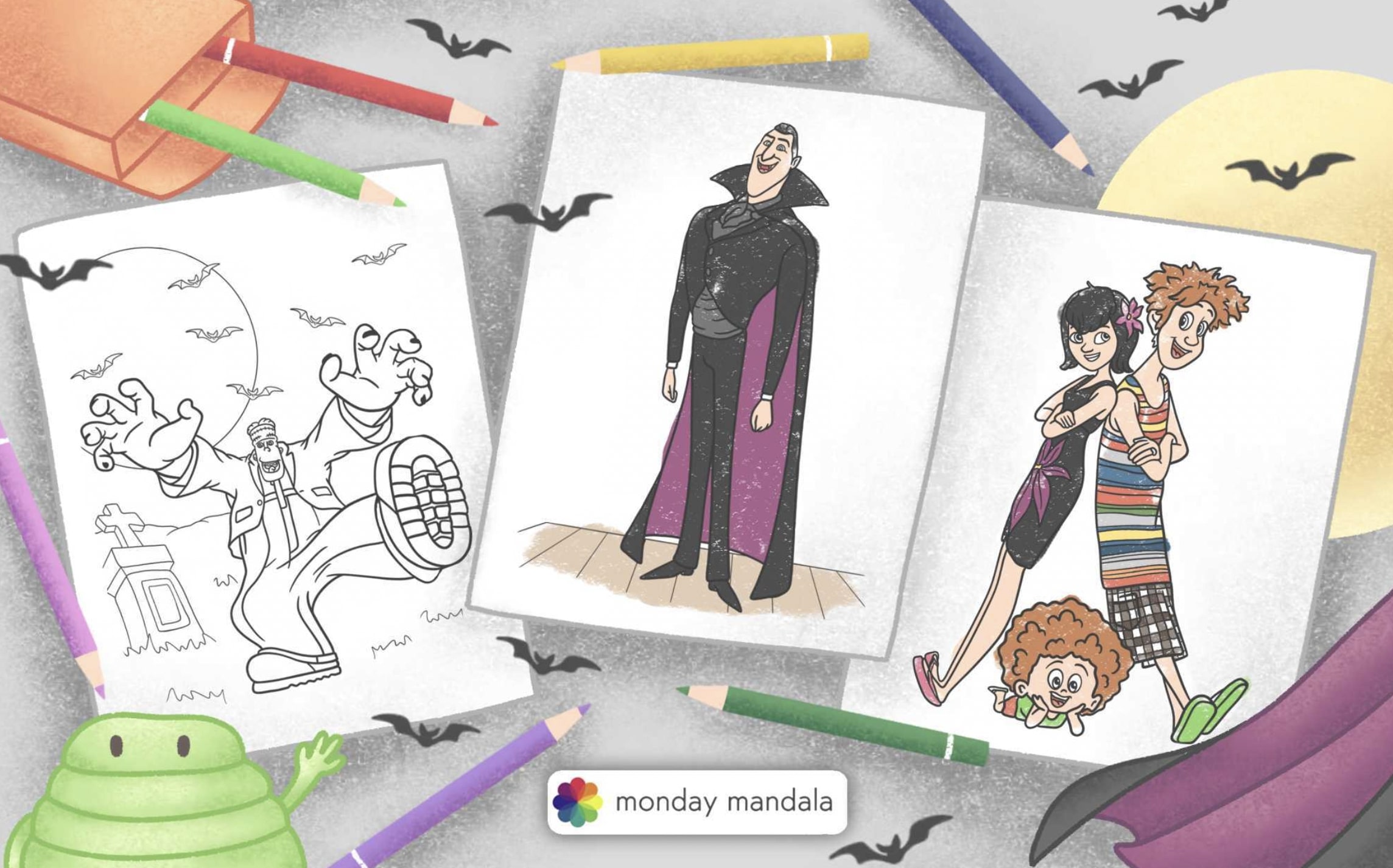 Hotel transylvania coloring pages free pdf printables