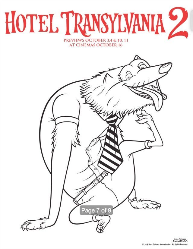 Free hotel transylvania colouring pages book to download