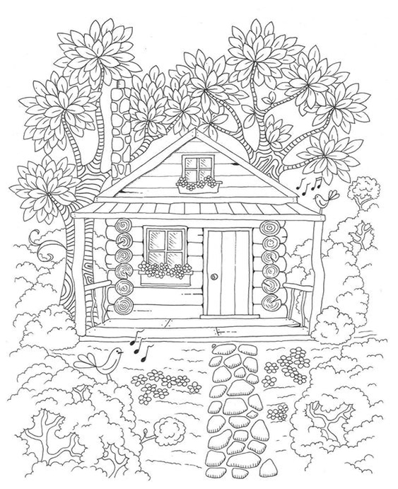 Free easy to print house coloring pages