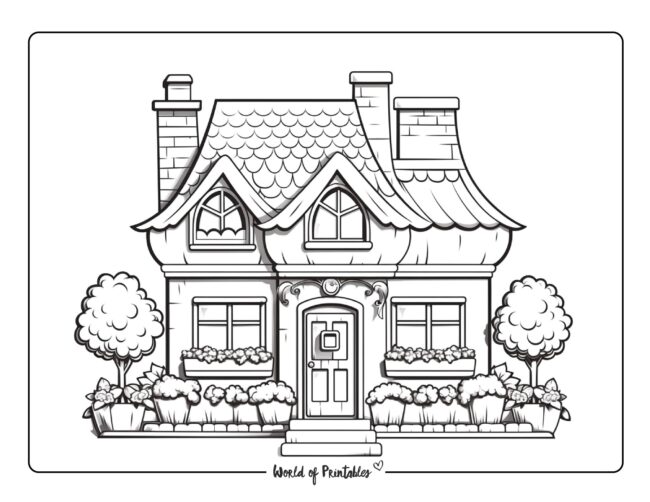House coloring pages for kids adults