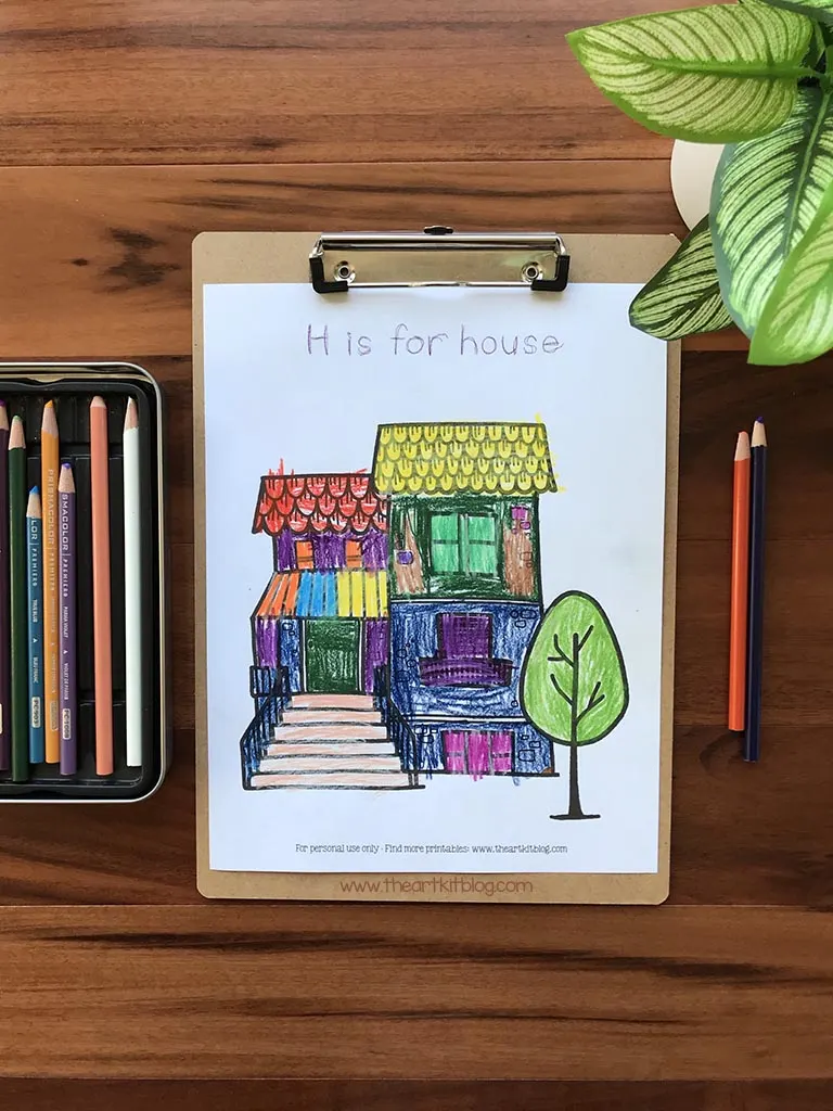 House coloring pages â free printables â the art kit