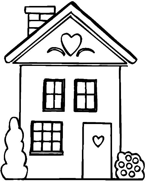 House coloring pages printable for free download