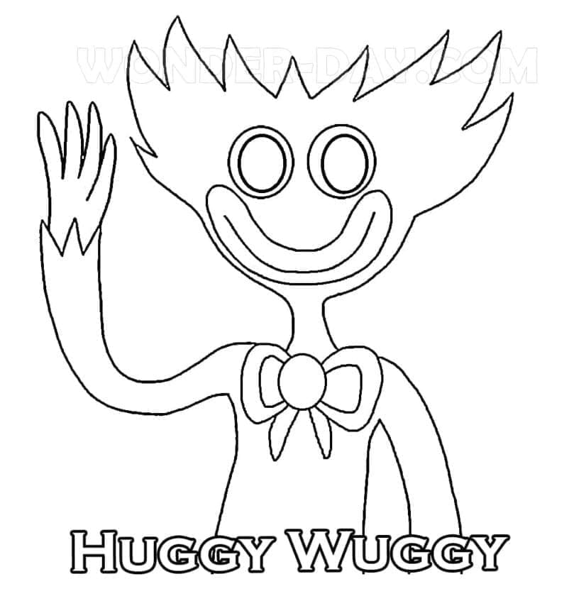 Friendly huggy wuggy coloring page