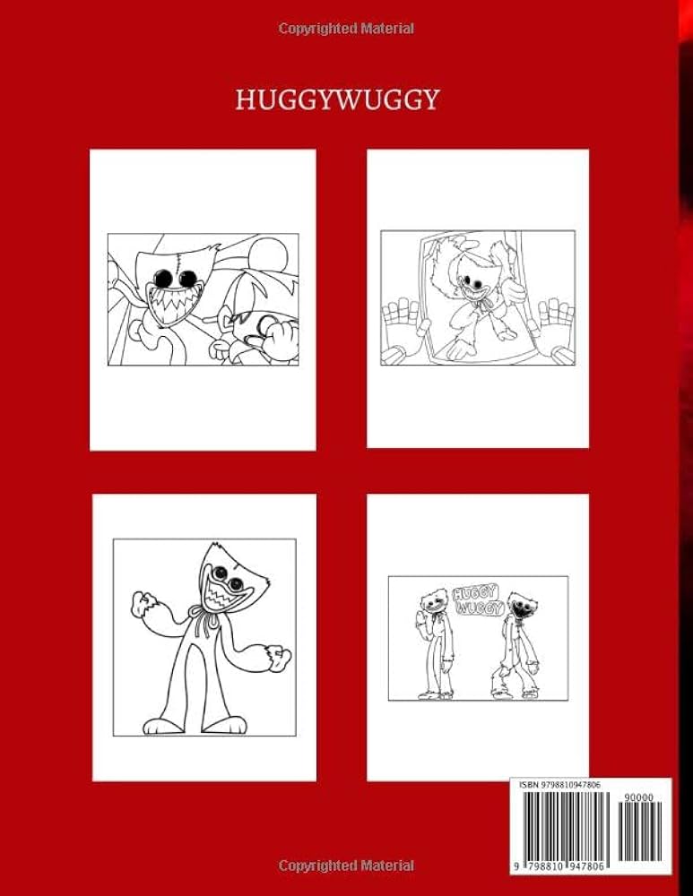 Huggy wuggy coloring book huggy wuggy coloring book pages of high quality coloring designs for kids and adults puppy playtime book x