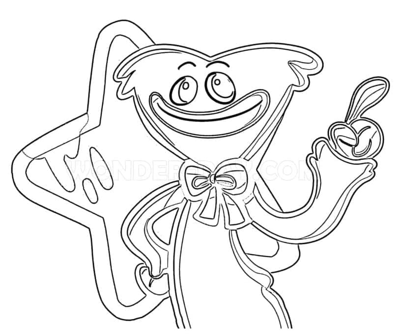 Smiling huggy wuggy coloring page