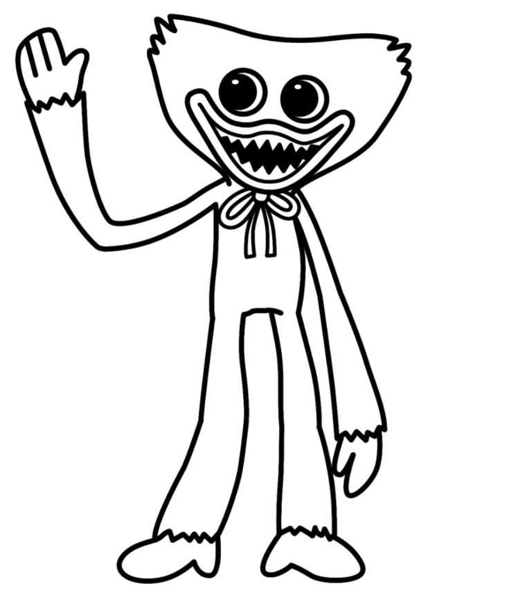 Colorful huggy wuggy coloring pages free download or print