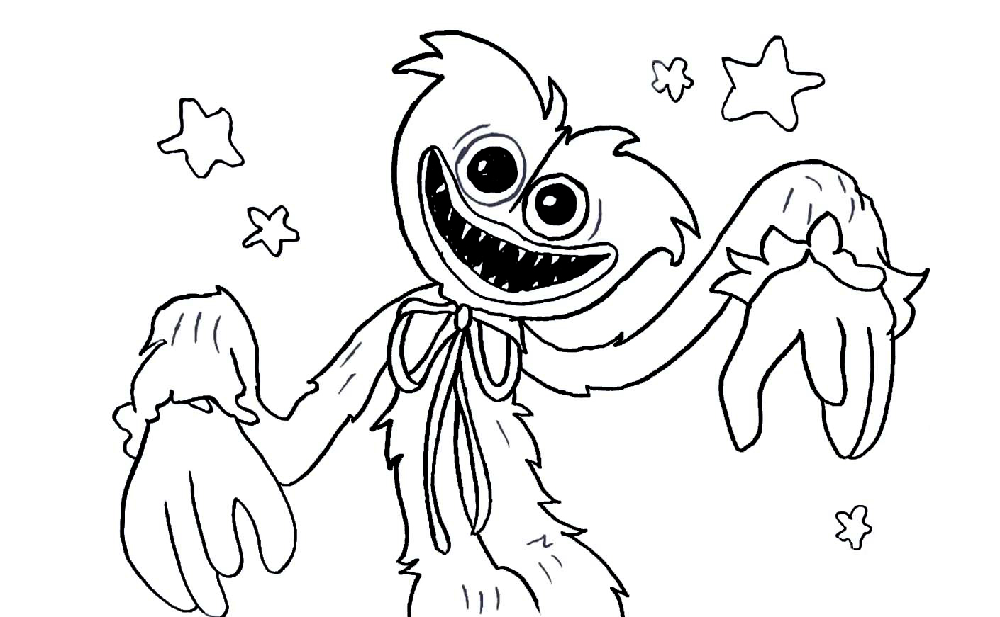 Coloring pages huggy wuggy print for free