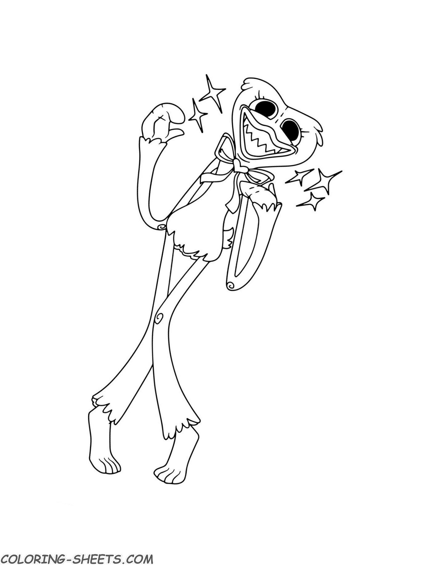 Huggy wuggy online coloring pages for kids