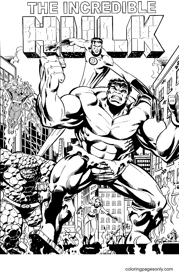 Hulk coloring pages printable for free download