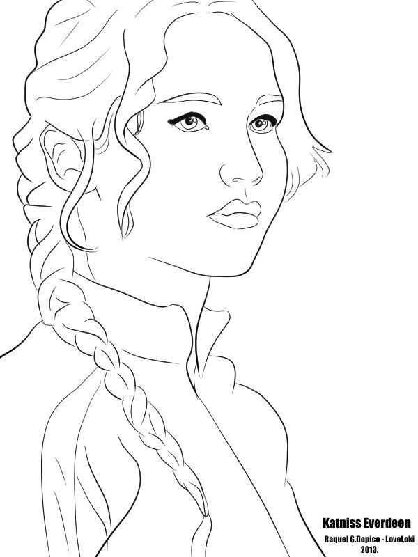 Hunger games katniss coloring pages sketch coloring page