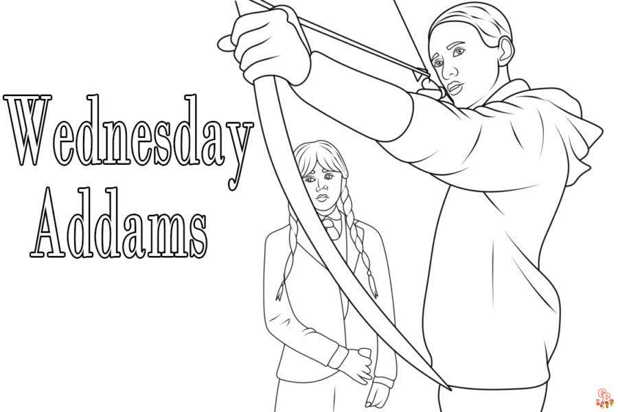 Printable wednesday addams coloring pages